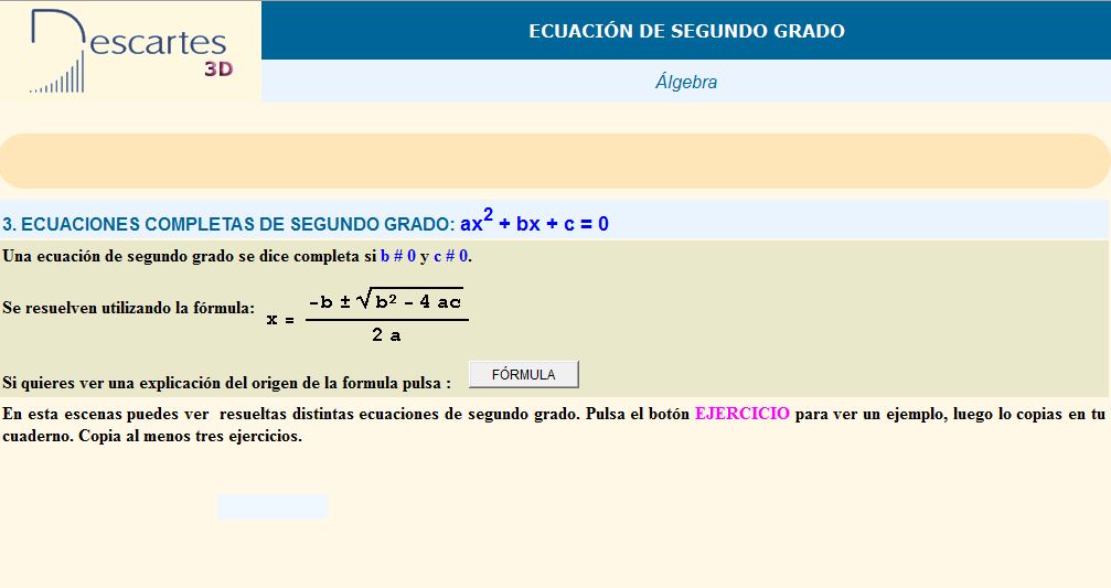 Ecuaciones completas de segundo grado | Recurso educativo 36825