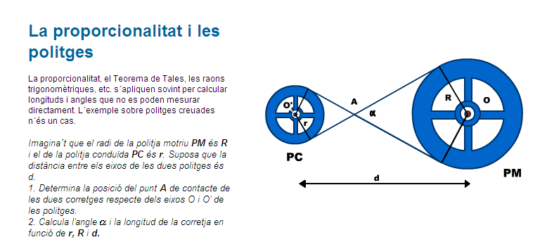 La proporcionalitat i les politges | Recurso educativo 36974