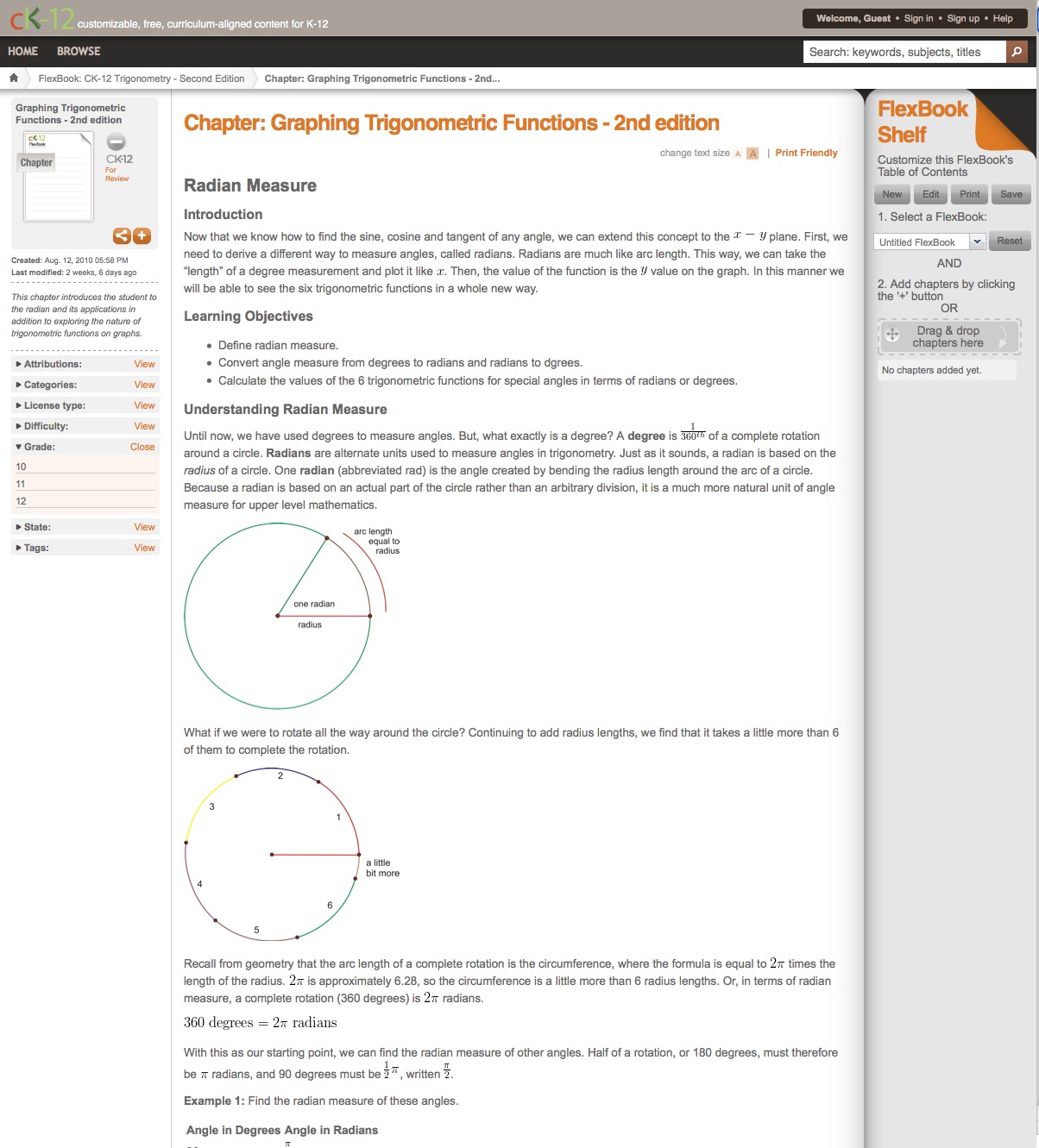 Graphing Trigonometric Functions: Radian Measure | Recurso educativo 41056